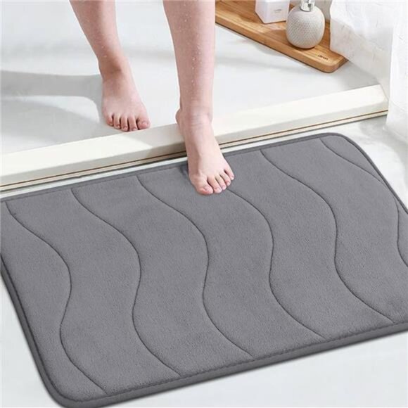 Memory Foam Bath Mat for Bathroom NonSlip Bathroom Mat Quick Dry Super Absorbent - Picture 1 of 6